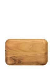 Raw Teak - Rektangulær Frokosttallerken 1 Stk 23,7x14.9x1,8 Cm Aida Brown
