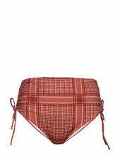 Bikini Buttoms Plus Print High Waist Tie Zizzi Red