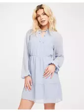 Vila Vidobby L/s String Short Dress/ka Langærmede Kjoler Kentucky Blue