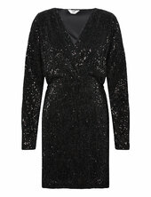 Objtulua L/s Short Dress 130 Object Black