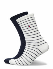 Th Women Sock 2p Small Stripe Tommy Hilfiger White