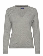 Cotton V-neck Gant Grey