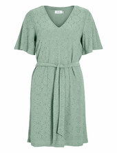 Vikally V-neck S/s Short Dress Vila Green