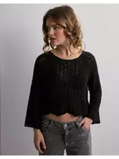 Only Onlnola Life 3/4 Pullover Knt Noos Cropped Striktrøjer Black