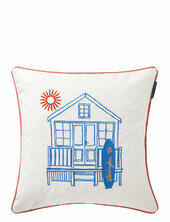 Beach House Organic Cotton Twill Pillow Cover Lexington Home White
