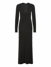 Long Dress With Open Back Mango Black