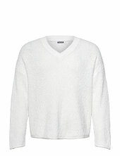 Boxy V-neck Sweater Weekday White