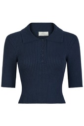 Neo Noir - Top - Balidira Knit Polo - Navy (levering Slut Juli)