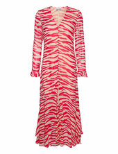 Printed Light Georgette Maxi Dress Ganni Pink