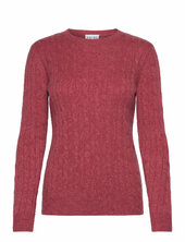 O-neck Cable Sweater Davida Cashmere Red