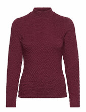 Slfginny Ls High Neck Top Noos Selected Burgundy