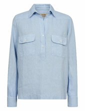 Mmenna Linen Pocket Blouse Mos Mosh Blue