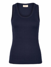 Top From Freequent In A Soft, Ribbed Material. The Top Has A Simple Silhouette W Free/quent Navy