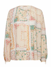Cotton Tissue Printed Blouse Stella Nova Beige