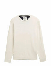 Basic Crewneck Knit Tom Tailor Cream