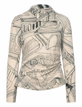 Rouched Fitted Top , 2245 Dry Jerse Stine Goya Beige
