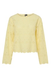 Pieces - Bluse - Tarmorine Ls O-neck Top - Pale Banana