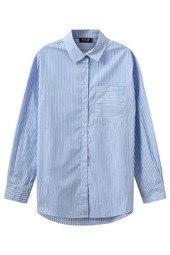 H2o - Skjorte - Rønne Essential Pajamas L/s Shirt - Blue/white Stripe