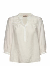 Blouse From Freequent In A Light Material With A Fine Hole Pattern On The Front. Free/quent White