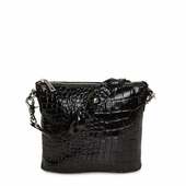 BemÆrk: Kollektionsprøve. Style Limassol I Sort. Skøn Lille Håndtaske / Clutch I Præget Skind Med Flot Flettet Håndrem