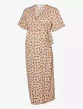 Mlmariano Tess Ss Jrs Midi Dress 2f Mamalicious Beige