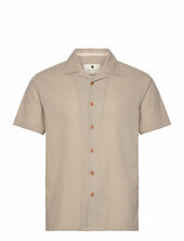 Akleo S/s Cot/linen Shirt Anerkjendt Beige