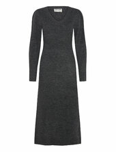 Vmangalina Ls V-neck 7/8 Knit Dress Vma Vero Moda Grey