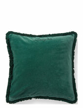 Organic Cotton Velvet Fringe Pillow Cover Lexington Home Green
