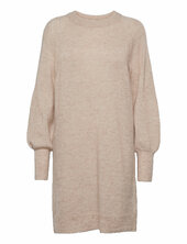 Slflulu Ls Knit Dress O-neck B Noos Selected Beige
