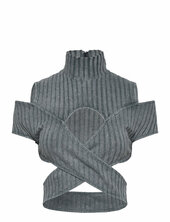 Jersey Rib Off-shoulder Top Han Kjøbenhavn Grey