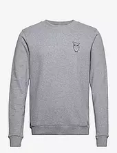 Small Owl Chest Print Sweat - Gots/ Knowledge Cotton Apparel Grey