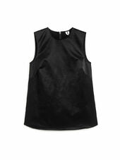 Sleeveless Satin Top - Black