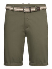 Superflex Chino Shorts W. Belt Lindbergh Khaki
