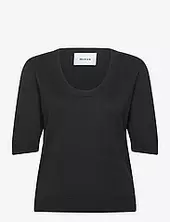 Mspam Scoop Neck Knit T-shirt Minus Black
