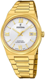 Festina Herreur F20038-1 Swiss Made Sølvfarvet/gul Guldtonet Stål