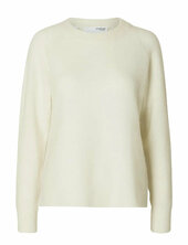 Slflulu Ls Knit O-neck Noos Selected Cream