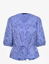 Cambria Cotton Ss Broderie Top French Connection Blue