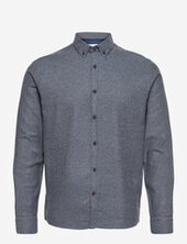Johan Herringb Flannel Shirt Kronstadt Blue