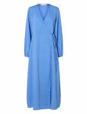 Slflucia-susie Ls Ankle Wrap Dress B Selected Blue