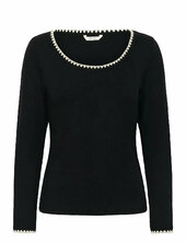 Crribba Embroidery Ls T-shirt Cream Black