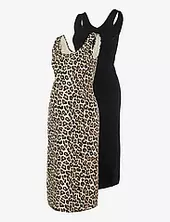 Mlsannie Sl Midi Dress 2-p Mamalicious Black