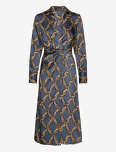 Chain-print Midi-dress Mango Blue