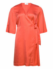 Slffranziska 3/4 Short Satin Wrap Cur Selected Femme Red