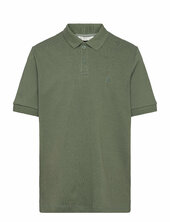 Short-sleeved Cotton Polo Shirt Mango Green