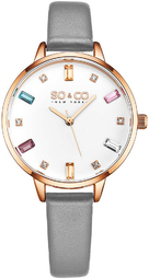 So & Co New York Dameur 5570.3 Chelsea Hvid/læder Ø34 Mm