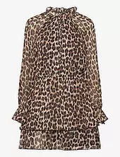 Leopard-print Flared Dress Mango Brown