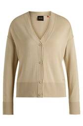 Cardigan I Blødt Garn Med Regular Fit Og Silikonelogo