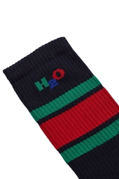 H2o - Strømper - Crew Sock - Navy/green/red
