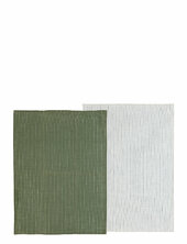 Viskestykke 50x70 Line 2 Stk. Olive/white Södahl Patterned
