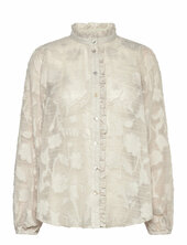 Shirt From Freequent In A Transparent Material With Stripes And A Floral Pattern Free/quent Cream